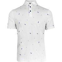 Island Green Men's All Over Golf Print Polo Shirt in White | Size: Medium