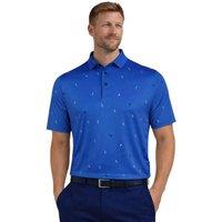 Island Green Men's All Over Golf Print Polo Shirt in Blue | Size: 2XL