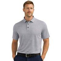 Island Green Men's Jacquard-Knit Golf Polo Shirt in Light Grey | Size: Medium
