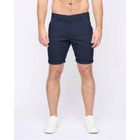Duck&Cover Moreshore Men's Lightweight Stretch Canvas Chino Shorts with Secure Penny Pocket in Navy | Size: 32
