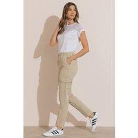 Klass. Women's Cargo Trousers in Beige | Size: 18