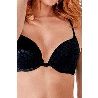 Pretty Polly Women's Graphic Mesh Moulded T-Shirt Bra - Black | Size: 32B