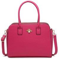 JFY Women's Bee Badge Triple Top Zipped Compartments Tote Bag in Fuchsia