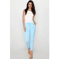 Aftershock London Women's Stretch Drawstring Trousers in Light Blue | Size: Medium/Large