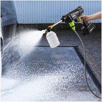 Living and Home 2 Batteries 18.5V Portable Cordless Handheld High-Pressure Washer w/ 5m Hose, 3 Nozzles, 6-8m Range Distance Battery Pressure Cleaner