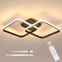 Pheashine Black Square LED Ceiling Light, 50W Dimmable with Remote, 3000-6500K