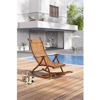H&O Direct Bamboo Foldable Recliner Lounge Rocking Chair in Natural