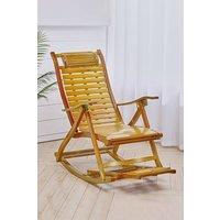 Living and Home Bamboo Rocking Chair Foldable Recliner in Natural