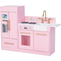 Teamson Kids Modern Charlotte Wooden Pretend Play Toy Kitchen, Pink & Gold