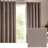 Yard Heavy Chenille Blackout Eyelet Curtain Pair in Beige | Size: 229 cm width x 137 cm drop