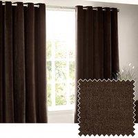 Yard Heavy Chenille Blackout Eyelet Curtain Pair in Brown | Size: 229 cm width x 183 cm drop