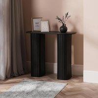 OHS Madison Console Table Ribbed Engineered Wood Entryway Display Desk in Black