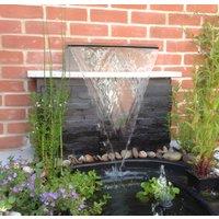 Primrose Stainless Steel Waterfall Blade Cascade Wide Arc Pond Water Fall 60cm in Metallic Silver