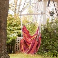 OUTSUNNY Garden Hammock Chair Yard Hanging Rope Cotton Cloth w/ ropes in Red