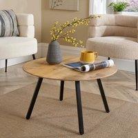 Home Source Caribou Solid Mango Wood Coffee Table Unit in Light Oak