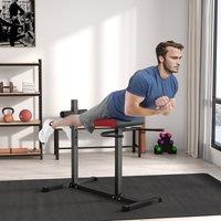 SPORTNOW Back Extension Roman Chair, Hyperextension Bench with Adjustable Leg Roller in Black