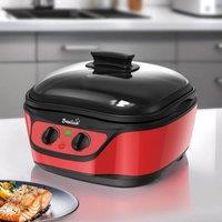 Basilico One-Pot Wonder 8-in-1 Multicooker, 5L Non-Stick Bowl with Glass Lid in Red