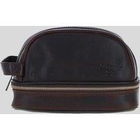 Ashwood Leather Real Leather Zip Wash Bag in Brown