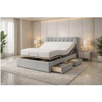 PARADISE BEDS LTD Elevate Pro Heavy Duty Electric Adjustable Storage Bed Set in Silver | Size: King