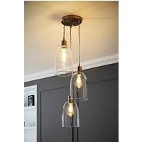 ValueLights Kira Glass Cloche Dome 3 Drop Cluster Ceiling Pendant Light in Silver