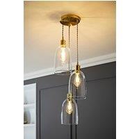 ValueLights Kira Glass Cloche Dome 3 Drop Cluster Ceiling Pendant Light in Gold