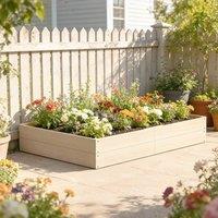 OUTSUNNY Wooden Raised Bed for Garden, 620L Extra Large Raised Garden Bed in Natural