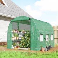 OUTSUNNY Walk-in Greenhouse with Shelves, Green House with Mesh Windows
