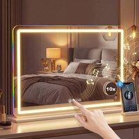 HOMCOM Vanity Mirror with Lights & Bluetooth Speaker, 80 x 60 cm, White | Size: 80 x 60 cm