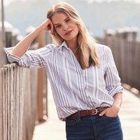 Lands' End Women's Cotton Oxford Shirt in Warm White | Size: XL