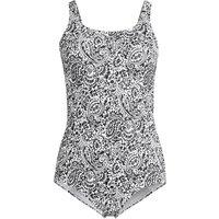 Lands' End Women's Tugless Swimsuit in Ivory | Size: 8