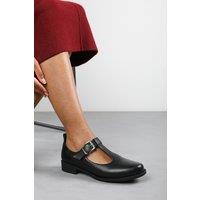 Where's That From Women's 'Tahlia' Girl's School T-Bar Buckle Mary Jane Shoes in Black | Size: 5