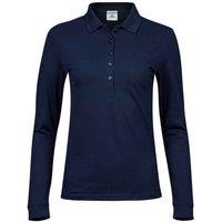TEE JAYS Women's Luxury Stretch Long-Sleeved Polo Shirt in Navy | Size: 3XL