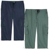 Atlas for Men Men's Cropped Cargo Trousers Pack of 2 in Navy | Size: Medium