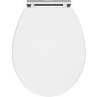 Balterley Traditional Bathroom Soft Close Wooden Toilet Seat, Satin White