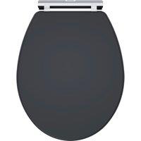 Balterley Traditional Bathroom Soft Close Wooden Toilet Seat, Dark Grey