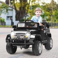 CASART 12V Kids Ride On Jeep Car Electric Vehicle w/MP3 Player Remote Control in Black