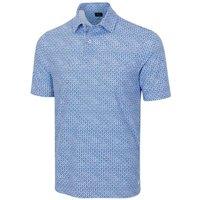 Greg Norman Men's Shark Tail Matrix Golf Polo Shirt in Blue | Size: Large