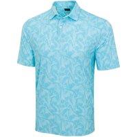 Greg Norman Men's Great White Mirage Ultra-Stretch Golf Polo Shirt in Turquoise | Size: XL