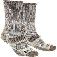 Bridgedale Men's Hiking Lightweight Cotton Cool Cushioned Boot Socks in Beige | Size: 6-8