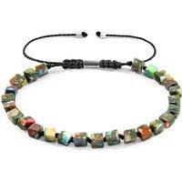 ANCHOR & CREW Men's Ralph Silver & Stone SKINNY Macrame Bracelet