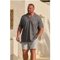 BadRhino Men's Jacquard Stripe Revere Shirt in Black | Size: 2XL