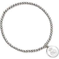Real Madrid CF Men's Beaded Bracelet in Silver