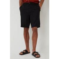 Threadbare Men's Linen Blend Chino Shorts in Black | Size: 32R