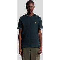 Lyle & Scott Men's Birdseye Half Tipped T-Shirt Dark Navy/ Ash Lilac | Size: XL