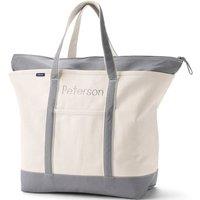 Lands' End Women's Extra Large Zip Top Canvas Tote Bag in Natural