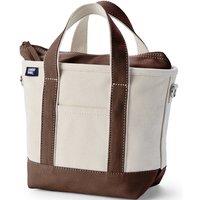 Lands' End Women's Small Zip Top Canvas Tote Bag in Brown