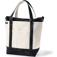 Lands' End Women's Medium Zip Top Canvas Tote Bag in Black