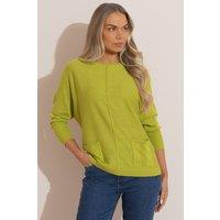 Klass. Women's Batwing Knitted Jumper in Lime | Size: Small
