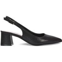 XY London Women's 'Virelai' Shimmer Low Block Heels With Slingback in Black | Size: 6