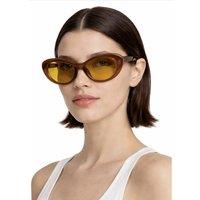 Madein Women's Oversized Oval Sunglasses with Tinted Lens in Amber
